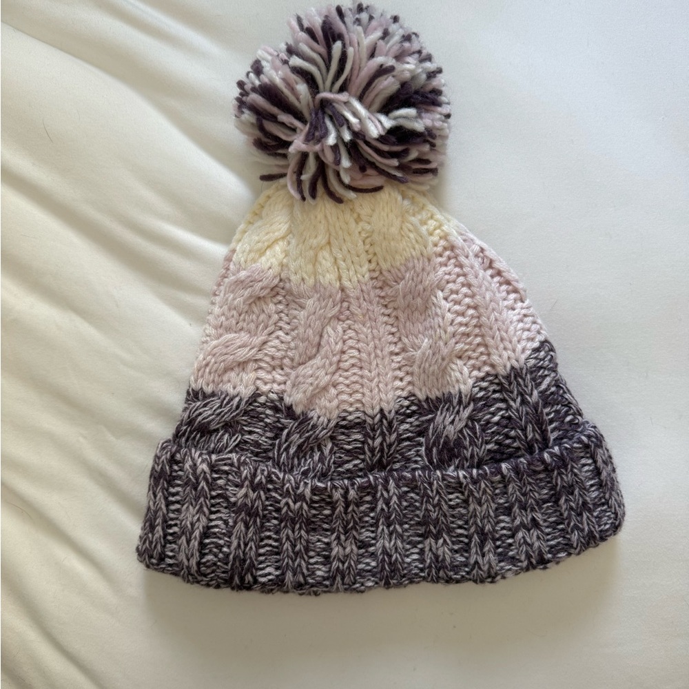 (LAST DAY 2/20) Purple Knit Pom-Pom Beanie